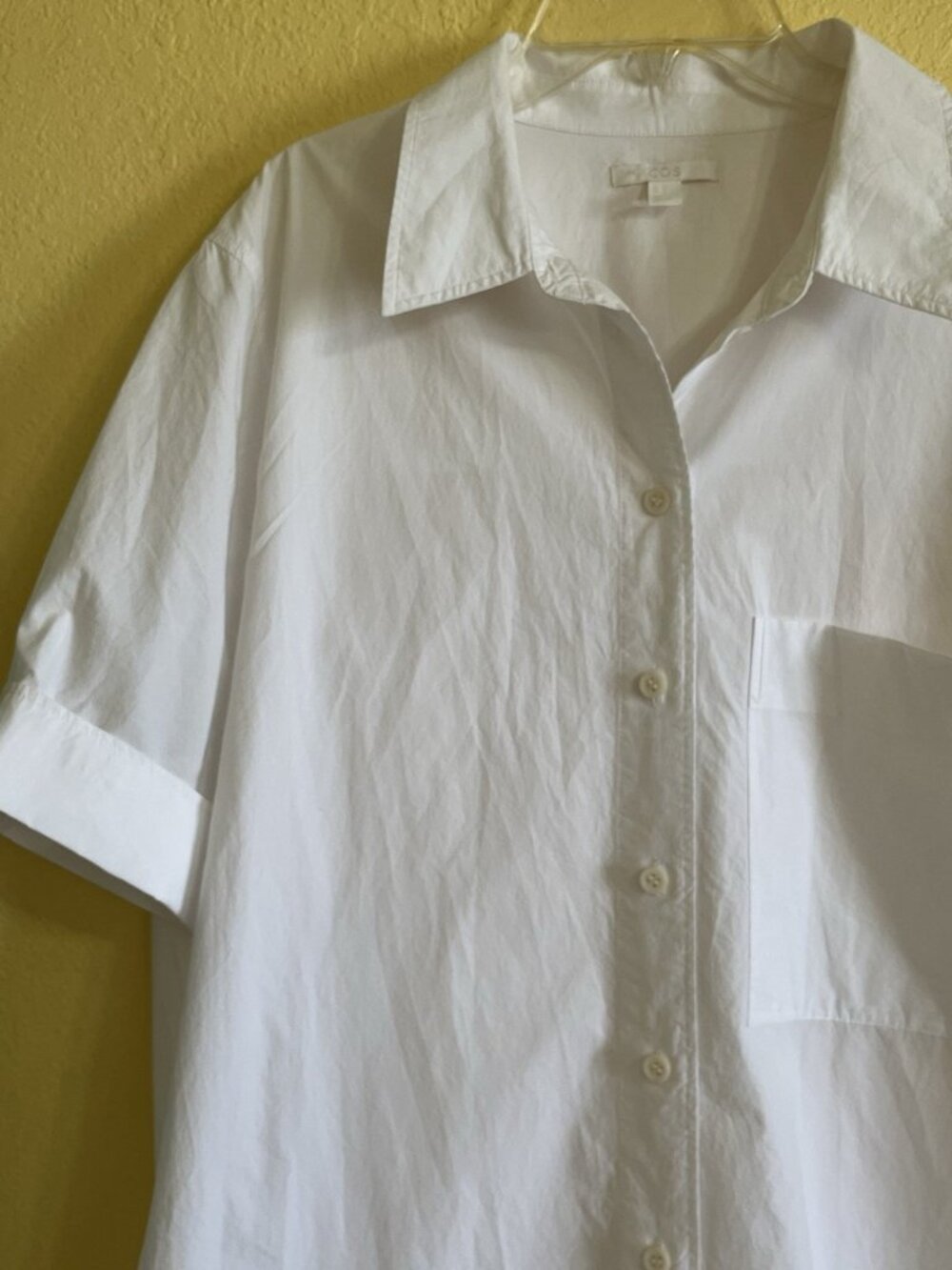 COS Women’s Shirt Dress Minimalist Lagenlook White Cotton Relaxed Size 12 Summer - Picture 4 of 13